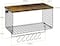 Wood & Metal Wall Mounted Bathroom Towel Rack with 6 Hooks